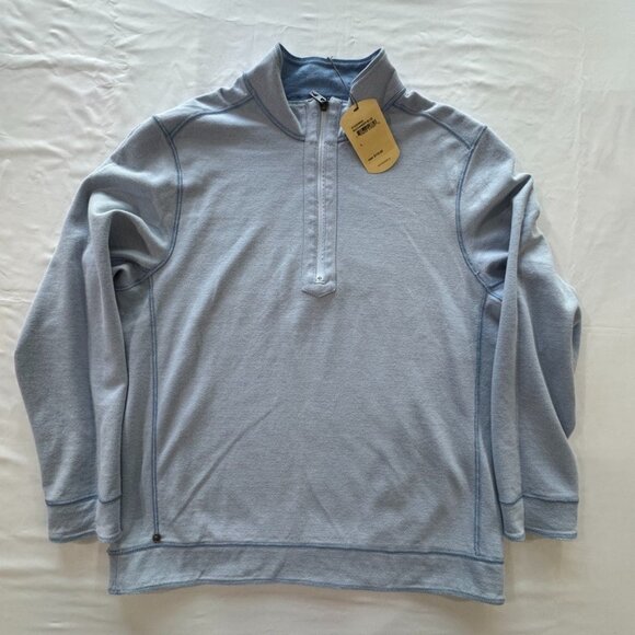 Tommy Bahama Reversible Sweater Men L Blue Half Zip Flip Side NWT Pullover - Picture 1 of 16